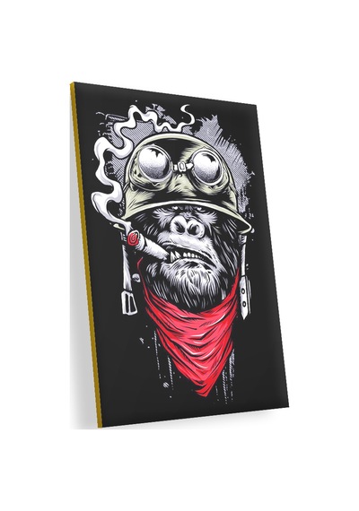 Cakasepetim Maymun Grafiti Görsel Ahşap Mdf Tablo