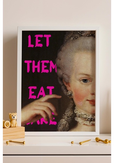 Let Them Eat Cake Marie Antoinette Çerçeveli Tablo İronik Klasik Sanat Portresi Altered Art