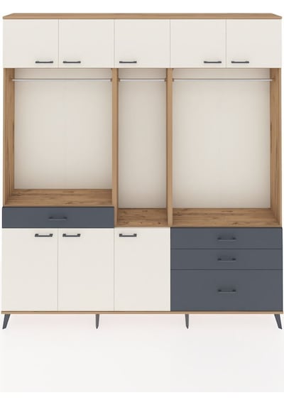 Arges Dolap 8 Raflı 4 Çekmeceli 3 Askılı 220x30x243 Çam-aytaşı/antrasit Aytası/antrasıt Arges Dolap 8 Raflı 4 Çekmeceli 3 Askılı 220x30x243 Çam-aytaşı/antrasit Aytası/antrasıt