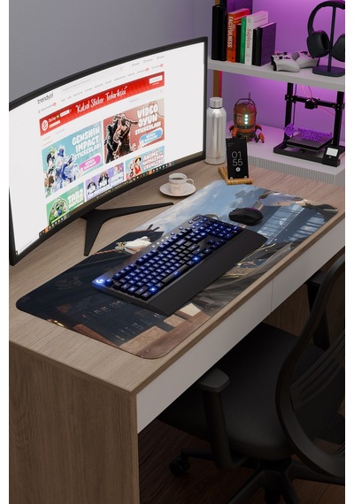 Ningguang Genshin Impact Anime Oyuncu V5 - 90x40 Xxl Gaming Mouse Pad Fare Altlığı
