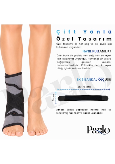 Ligament Destekli Ayak Bilekliği Ek 8 Bandajlı Ayarlanabilir Neopren Ayak Bileği Desteği