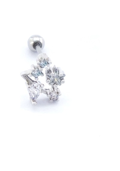 Ferizz 316l Çelik Zirkon Taşlı Takım Yıldızı Piercing Prc-172 Gümüş
