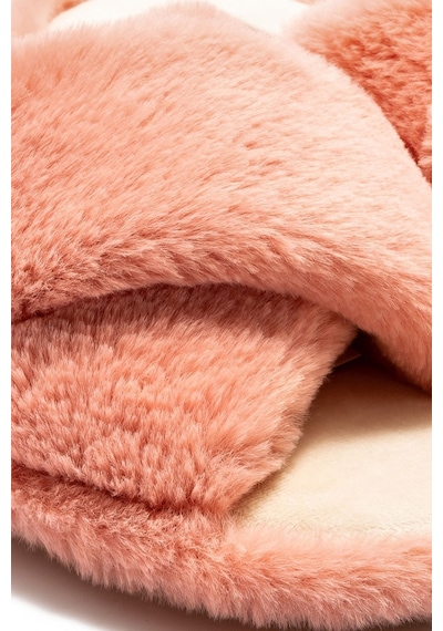 Twigy Çapraz Peluş Kadın Ev Terliği Pembe 36/41 CC0184 Pembe