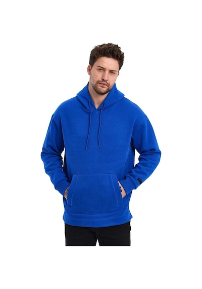 Adams Kapüşonlu Oversize Kanguru Cep Şardonlu 3 İplik Erkek Sweatshirt 001