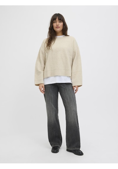 Jack & Jones Kadin Yün Karisimli Wide Fit Kazak - Sigga - 12255358 Fog