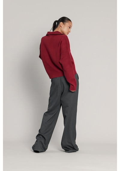 Polo Yaka Triko Kazak Bordo