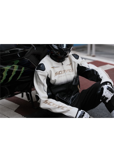 Motoanl Motosiklet Montu 4 Mevsim Sport Racing Mont Pu Leather Black-gold