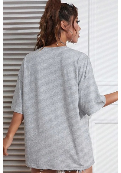 Startmore The 1997 Baskılı Oversize T-shirt Garalio Gri