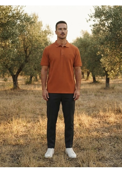 Maccali Erkek Kiremit Pike Kısa Kollu Polo Yaka Tişört
