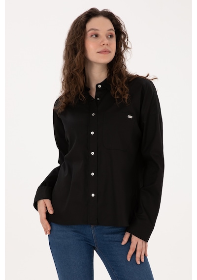U.s. Polo Assn. Kadın Siyah Gömlek Desenli 50316377-vr046 Siyah