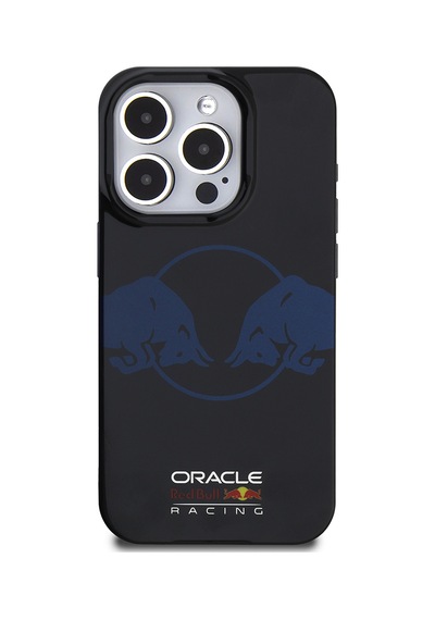 Apple Uyumlu iPhone 15 Pro Max Kılıf Redbull Lisanslı Magsafe Iml Çift Boğa Baskılı Sert Pc Kapak Lacivert