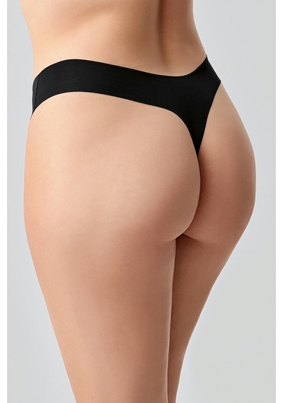 Kompedan Kadın String Lazer Kesim Slip Külot Siyah 9207 Siyah