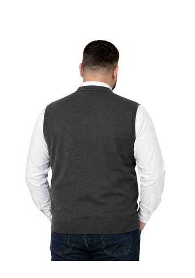 Battalmoda Erkek Büyük Beden Antrasit Cepli Triko Yelek 3xl-4xl-5xl-6xl