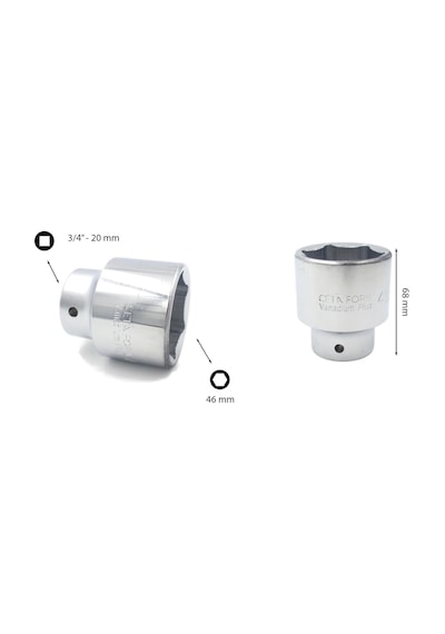 Ceta Form 46 mm 3/4” 6 Köşe Lokma Anahtar C32-H46