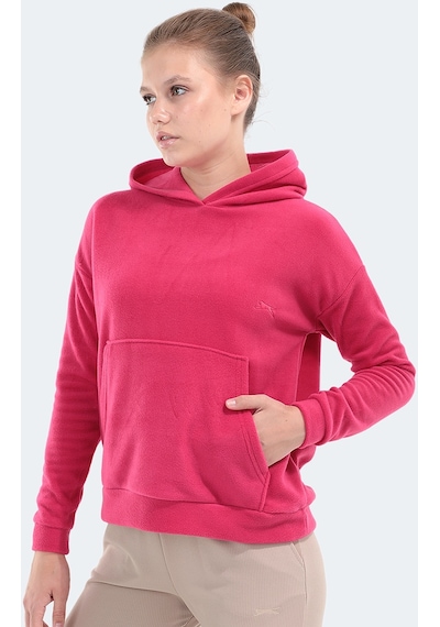 Slazenger SASSA IN Kadın Kapüşonlu Cepli Fuşya Polar