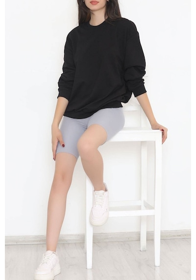 Bensu Store - Bisiklet Yaka Sweat Siyah - 3042.275. 001