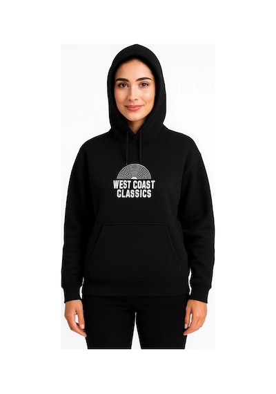 Kapşonlu Sweatshirt Oversize West Coast Classics - Siyah - Siyah