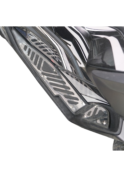GP Kompozit Honda PCX 125 / 150 2021-2024 Uyumlu Kauçuk Detaylı Krom Basamak Siyah-Krom