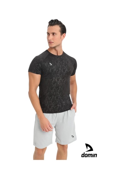 Hnc Sport Kısa Kollu Compression Body T-shirt Fitness Body Gym Body Tshirt Siyah Melanj