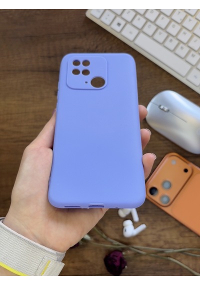 Redmi 10c / Poco C40 Uyumlu Kamera Korumalı Darbeye Dayanıklı Renk Atmayan Fab Silikon Kılıf Lila