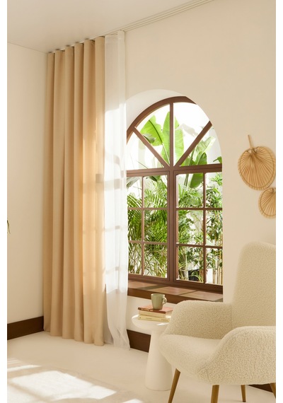 Kaşmir Home Perla Keten Fon Perde Açık Bej 150x270 Cm Açık Bej