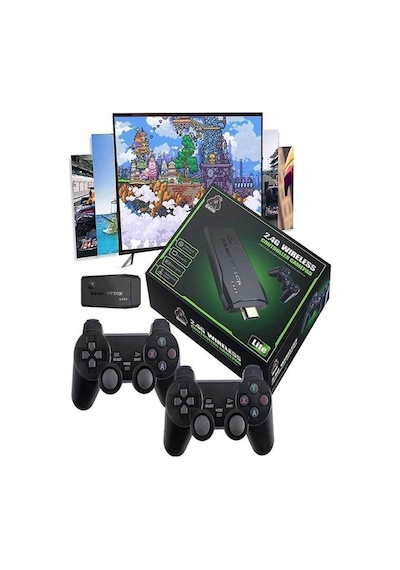 4k Destekli i 2.4g Uyumlu Kablosuz Çift Kol i Retro 20.000 Üzeri Oyun Game Stick