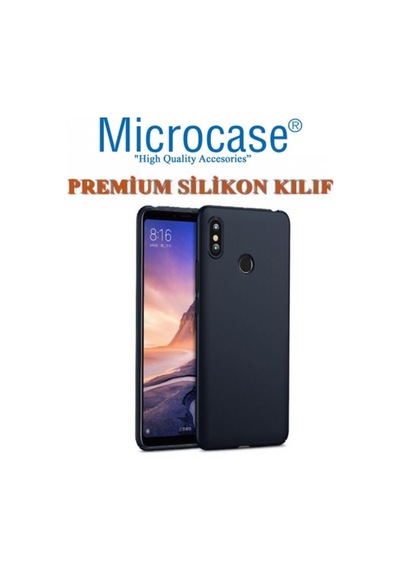 Microcase Xiaomi Mi Max 3 Premium Matte Silikon Kilif + Cam 299480454 - Seçenek / Renk-Cam Koruma-Siyah-Tempered Glass Istiyorum