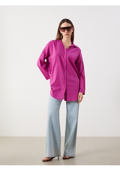 Lcwaıkıkı Classic Fuşya Oversize Kadın Gömlek Tunik