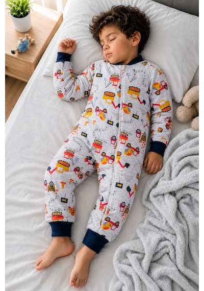 Babyhola 2.5 Tog Yorgan Gerektirmeyen Kalın Elyaf Dolgulu Çocuk Uyku Tulumu Pamuk Astarlı Unisex 6020 Antrasit