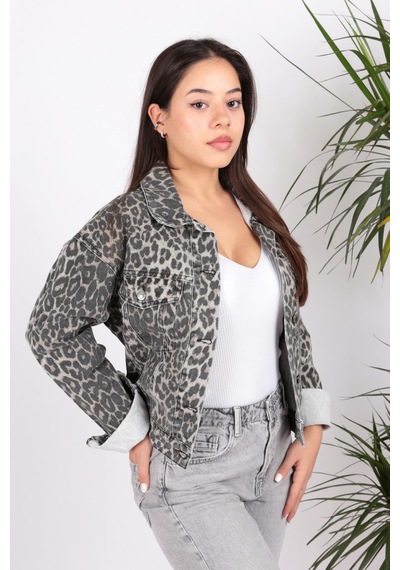 Lacarino 7709 Kadın Jean Ceket VİZON