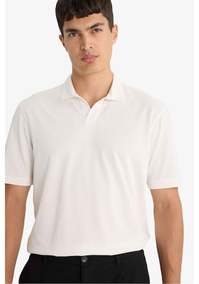 Defacto Regular Fit Polo Yaka Kısa Kollu Tişört F8477ax25auwt32 Beyaz