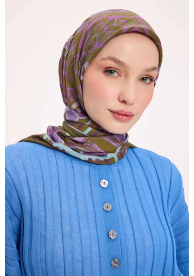 Silk Home Dört Mevsim Antik Motif Viskon Velora Eşarp 6420 Yeşil
