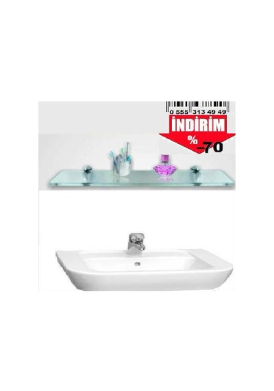 Depolife Cam Raf Duvar Ahşap Montajlı Dekoratif Etejer 50X12Cm