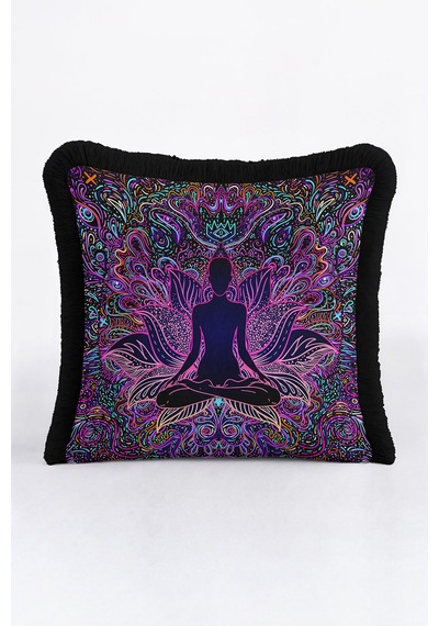 Mandala Lotus Renkli Saçaklı Yastık Kılıfı - Meditasyon Bohem Siyah Mor Püsküllü Kırlent Kılıfı Grili Kobalt Mavi Mandala Lotus Renkli Saçaklı Yastık Kılıfı - Meditasyon Bohem Siyah Mor Püsküllü Kırlent Kılıfı Grili Kobalt Mavi