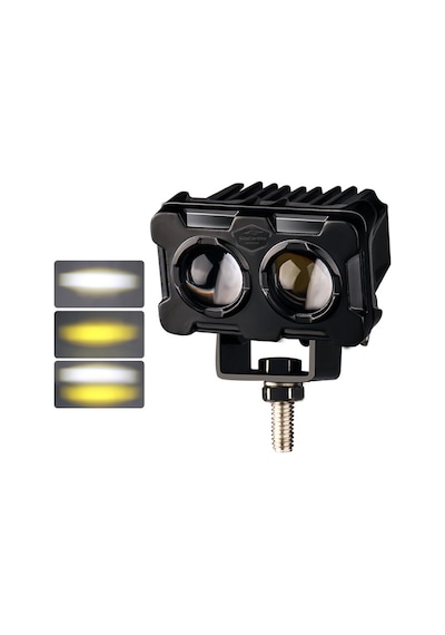Robot Sis Farı Çift Renk Sarı-beyaz Araç Motosiklet Off Road Led Lamba Çift Gözlü Projektör 5 Metal Arazi Çalışma LED Far 41708165