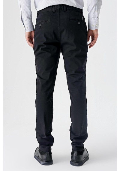 İmza Siyah Armürlü %100 Pamuk Yan Cepli Slim Fit Dar Kesim Casual Pantolon 1003235117-siyah Siyah