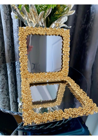 Atabey Home Collection 6'lı Kahve & Çay & Sunum Tepsisi Metal Döküm Full Döküm Model