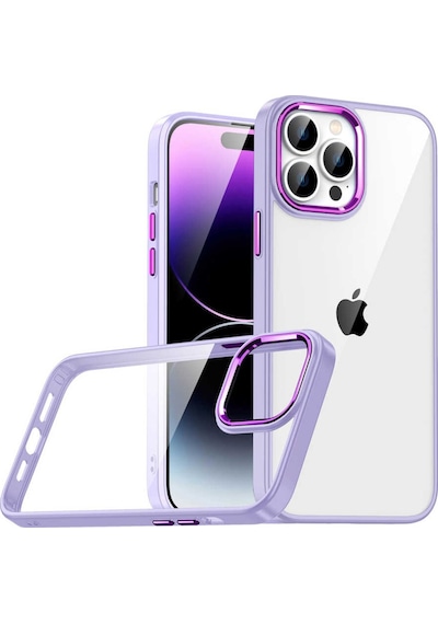 Apple Uyumlu iPhone 14 Pro Max Kilif Flora Buton,Kenar Çevresi Renkli Kilif 559690490