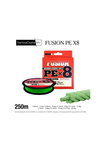 Nanıwaosakashı Fusıon 8x 250mt 0,13mm Mantıs Green