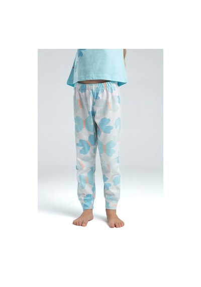 Xo Kids Kız Çocuk Pijama Takım 2-7 Yaş 3597-2 Açık Mavi
