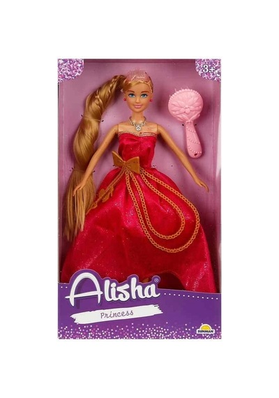 0835 Sun-rst-sıs-mnk Alisha Prenses Uzun Saçlı Aksesuarlı Bebek Set 29 Cm 3renk - Çok Renkli