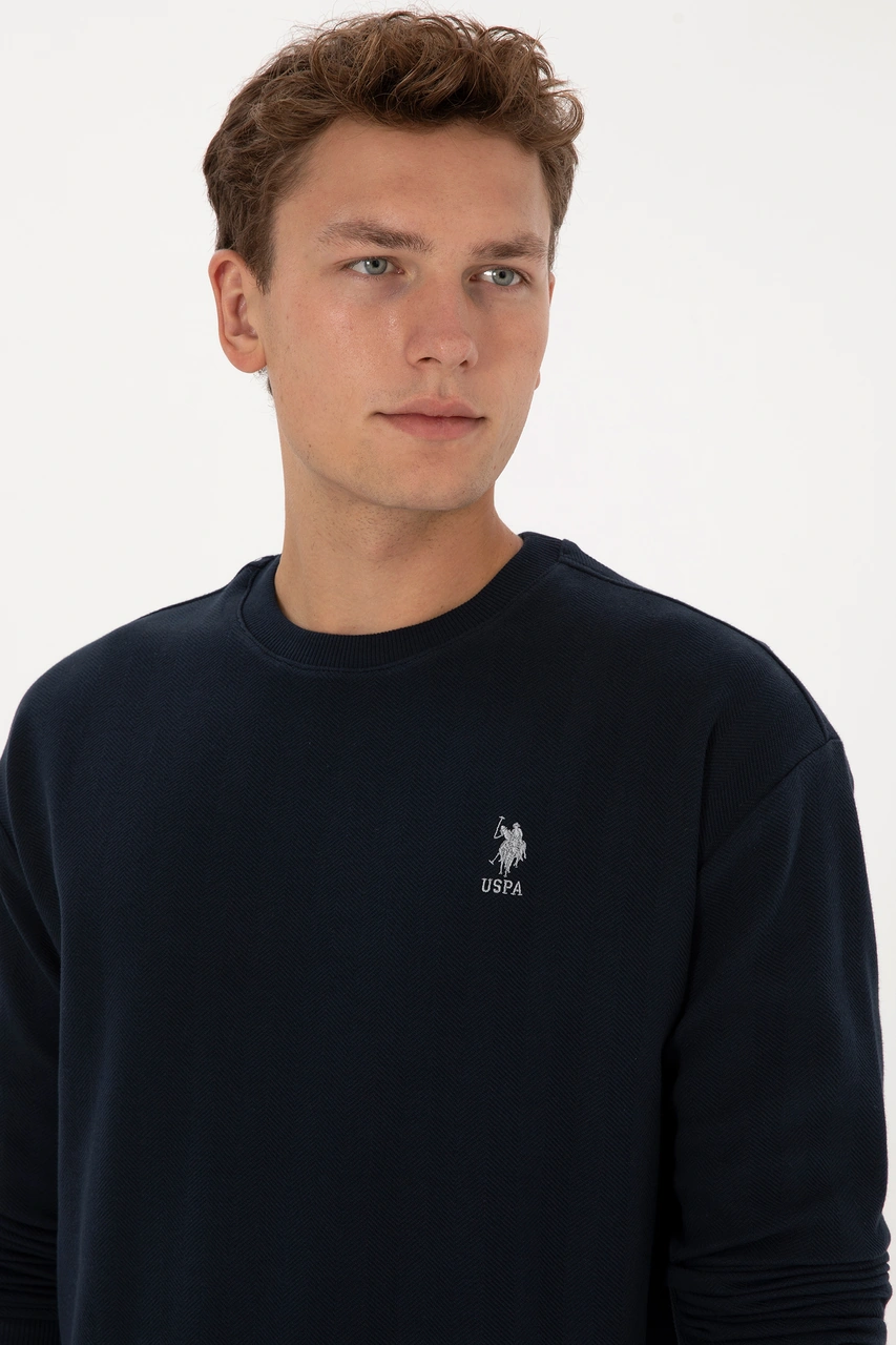 U.S. Polo Assn. Erkek Comfort Fit Bisiklet Yaka Lacivert Sweatshirt 50317050-VR033