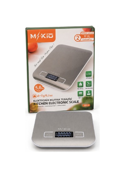 Hassas Mutfak Tartısı ,Dijital Ekranlı - Paslanmaz Mutfak Terazi ,1 Gram Hassas Ölçü ,Dara-TARE Fonksiyonu ,4 Farklı Ölçü Birimi g + oz + ml + ıb:oz