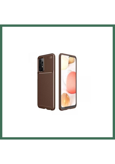 En-cag Samsung Galaxy A52 Uyumlu Kılıf Auto Focus Karbon Kapak - Kahverengi Bss