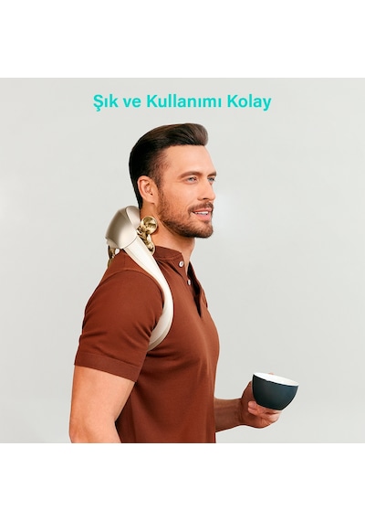 SKG H7 Ultra-e Boyun Ve Omuz Masaj Aleti, Yoğurmalı, Shiatsu Masaj Terapisi, Fototerapi, Termoterapi Beyaz