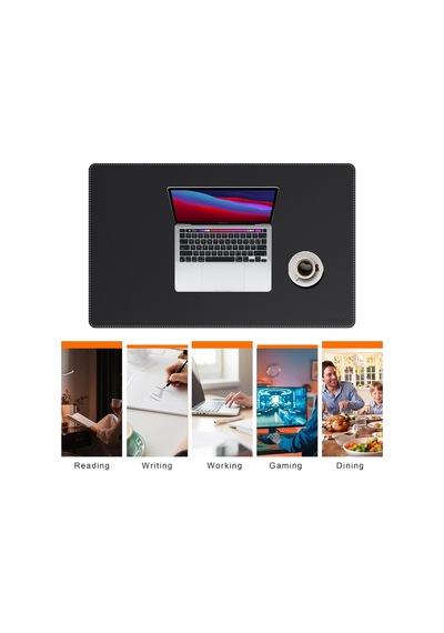 Mantar Ve Pu Deri Masa Paspası, 80 Cm X 50 Cm Büyük Oyun Mouse Pad Xxl, Çift Taraflı Kaymaz Taşınabilir Masa Pedi
