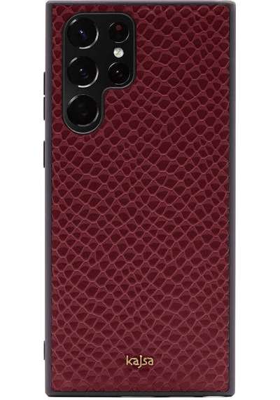 Kajsa Galaxy S22 Ultra Kılıf Kajsa Pearl Pattern Hakiki Deri Kapak ZORE-220064