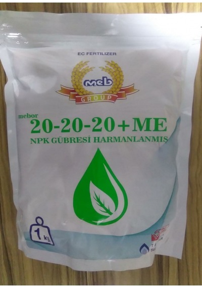 Meb Mebor 20 20 20 Harmanlanmış Npk Gübresi 1 KG. Azot. Fosfor.
