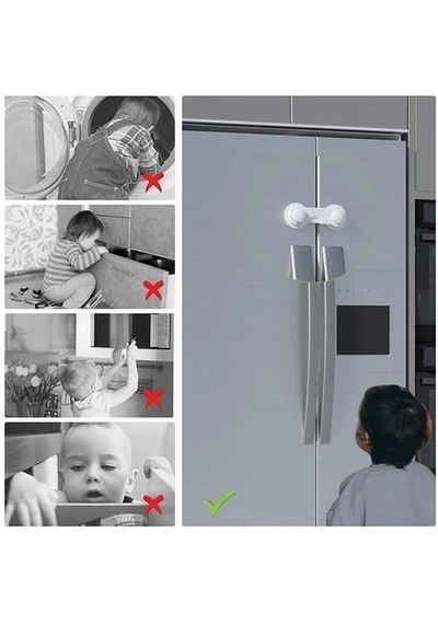Bebek Çocuk Güvenliği Çekmece Ve Dolap İçin Kendiliğinde Yapışkanlı Vidasız Kapak Kilidi Crchmgo Çok Renkli