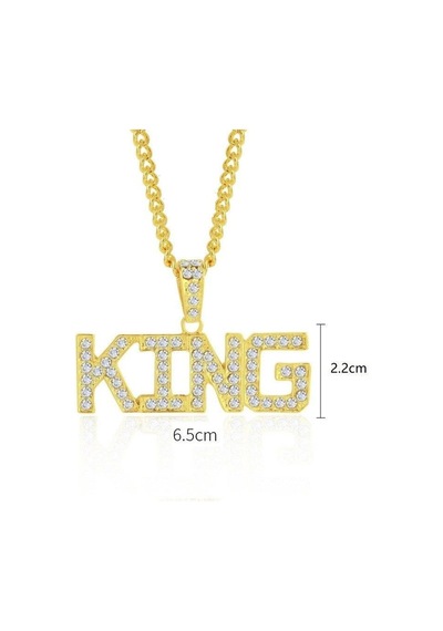 King Unisex Kolye Sarı Altın